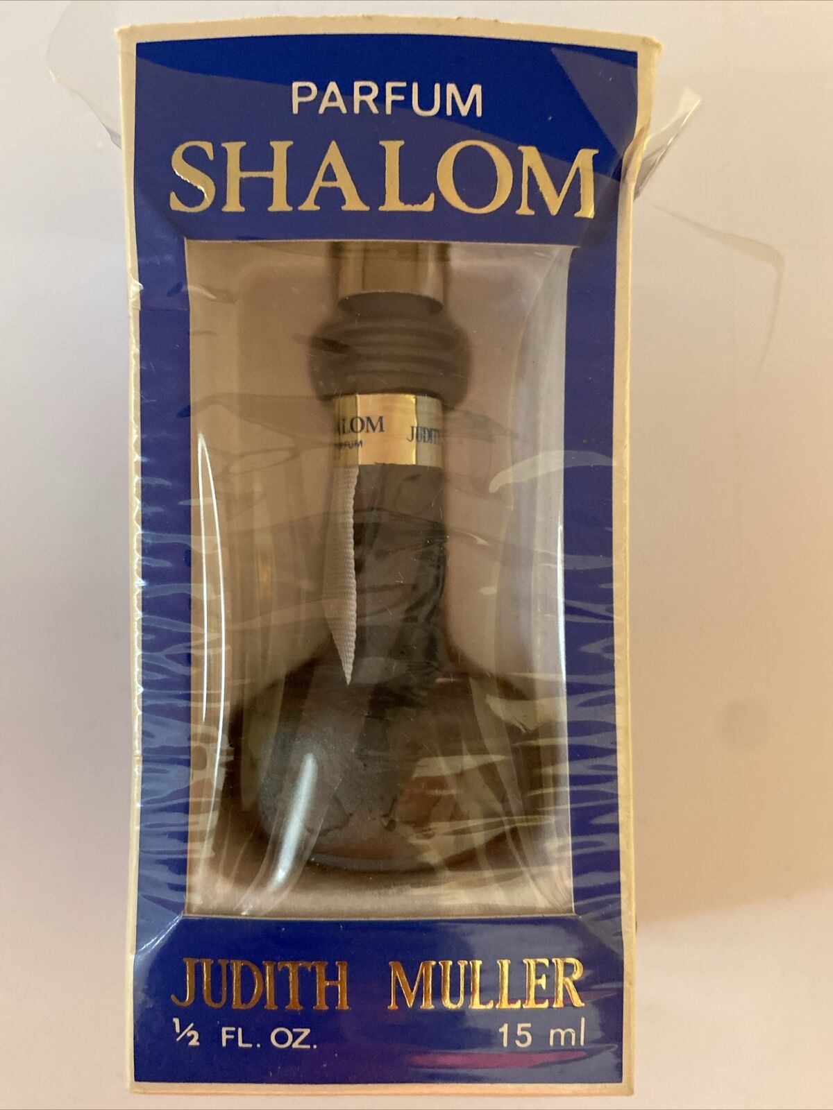 Vintage Judith Muller Mini Perfume Hebron Glass Bottle 1/2oz. Shalom Israel