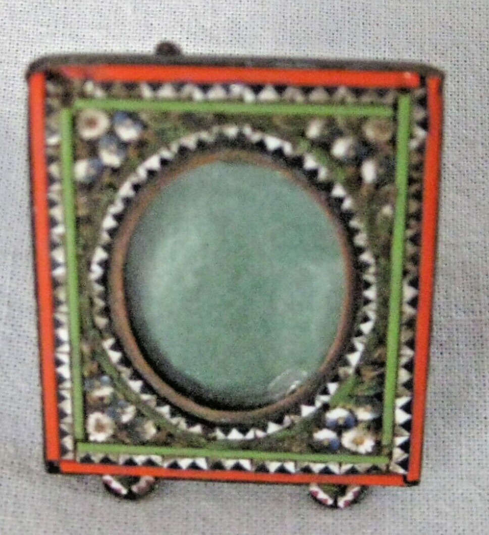 Small Micro Mosaic Picture Frame Vintage Made in Italy Flowers