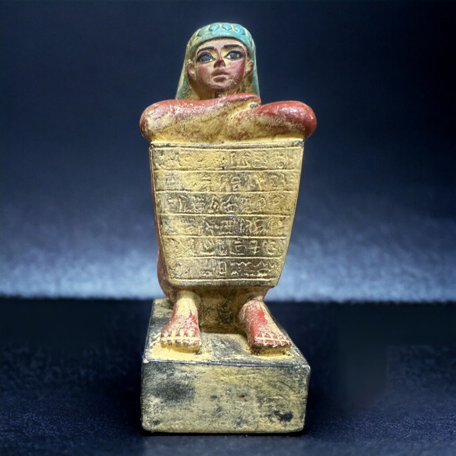 Ancient Egyptian Antiquities Statue Scribe Hieroglyph Pharaonic Egyptian Rare BC
