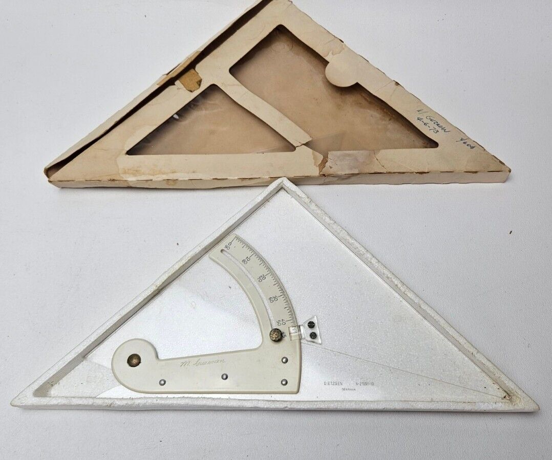 Vintage Dietzgen N21991-8 Adjustable Set Square Engineer\'s Drafting Triangle