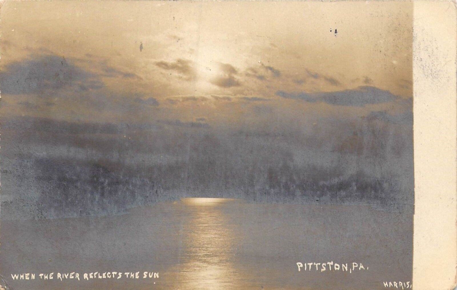 When the River Reflects The Sun, Pittston, Pa., 1905, Harris Photo