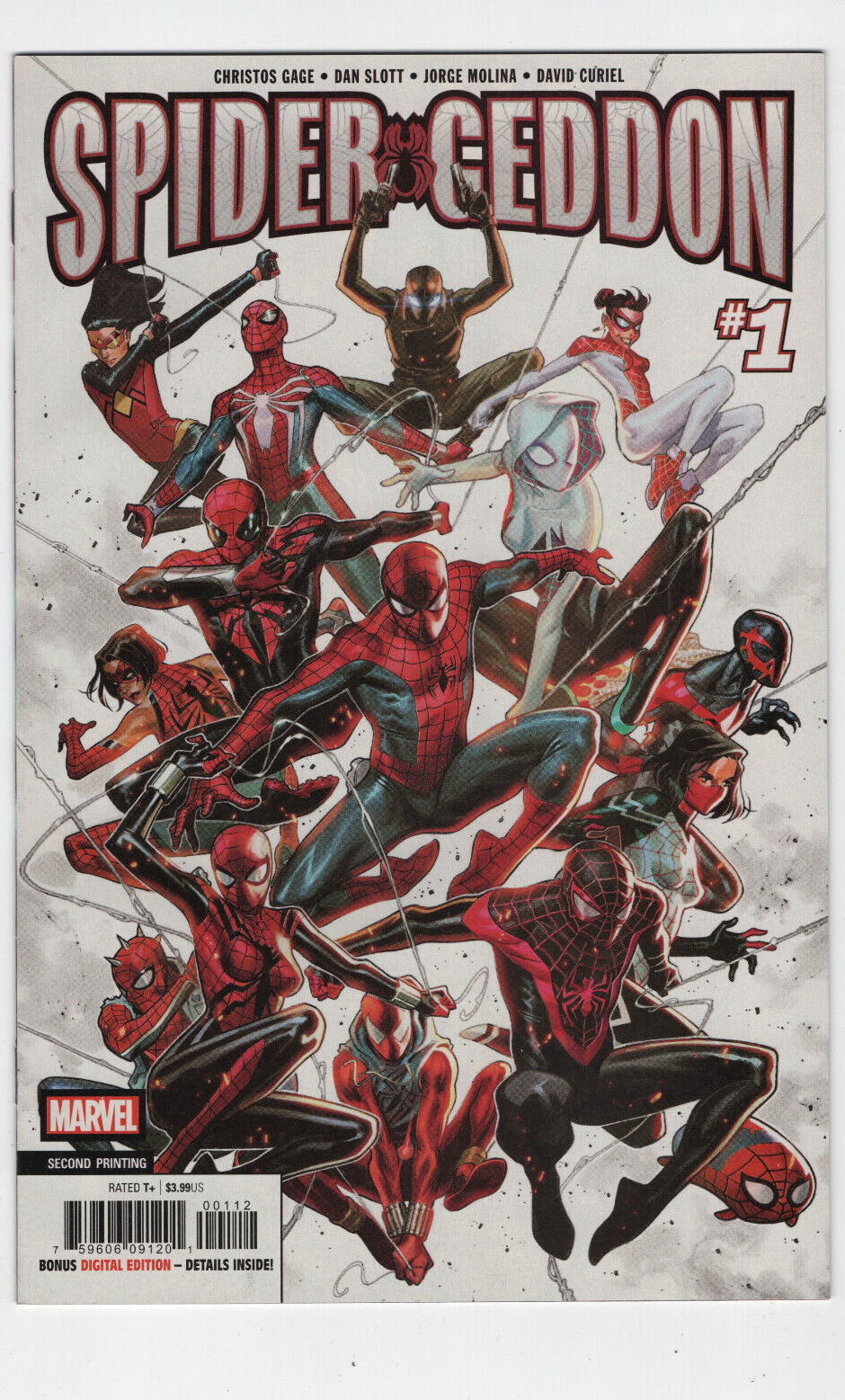 Spider-Geddon #1 2nd Print Molina Variant 2018 Verse Miles Gwen Punk Silk Marvel