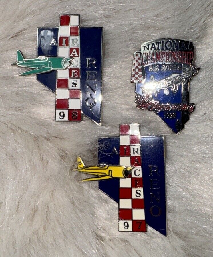 Set Of 3 AIR RACES RENO Pins 96’ 97’ 98’