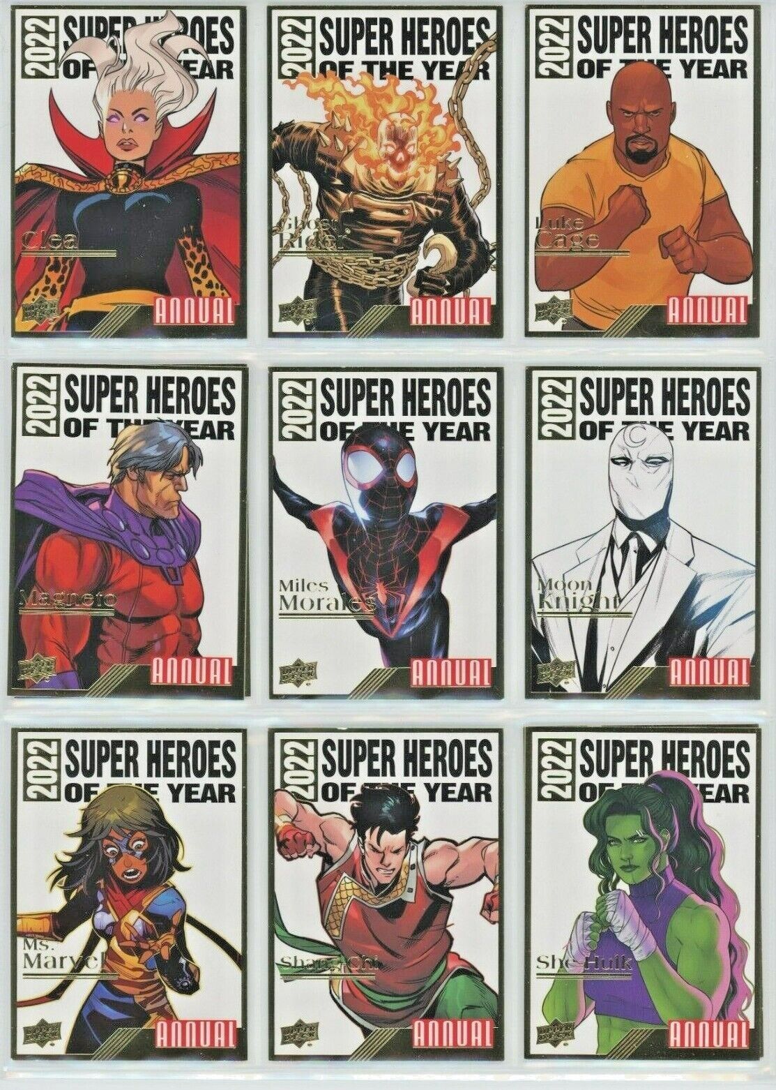 2022-23 Upper Deck Marvel Annual SUPER HEROES of The YEAR  Insert You Choose