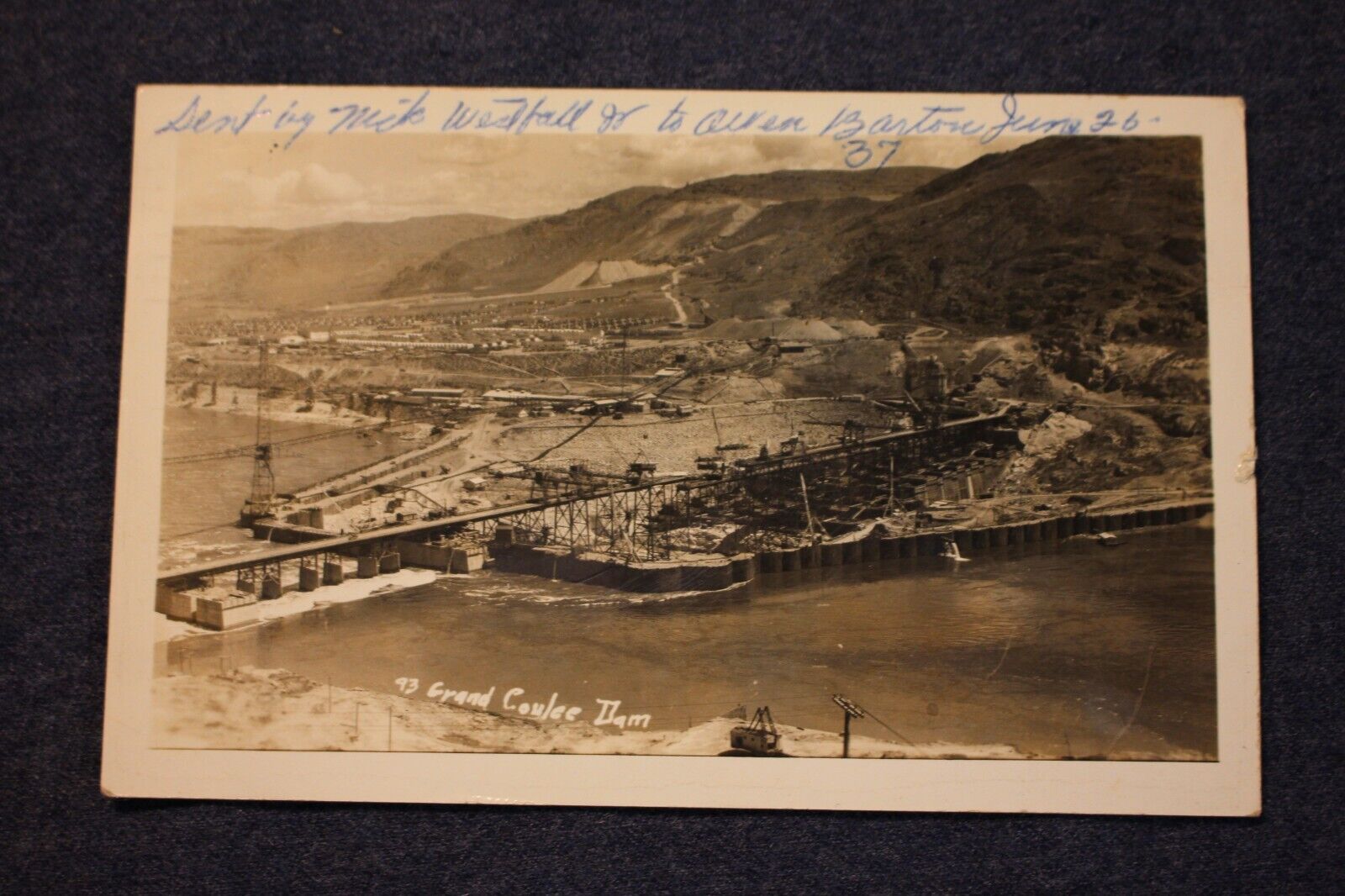 Postcard WA Grand Coulee Dam Construction RPPC Real Photo antique vintage