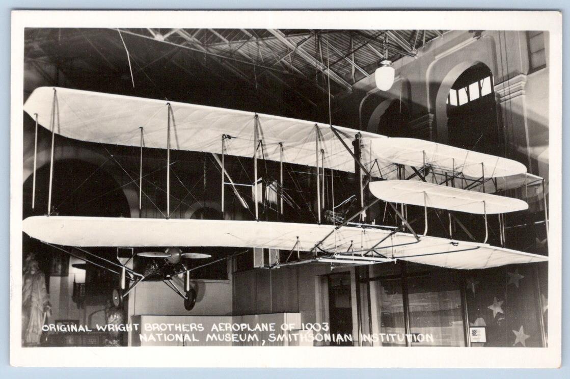 1950's RPPC WRIGHT BROTHERS AEROPLANE NATIONAL MUSEUM SMITHONIAN INSTITUTION