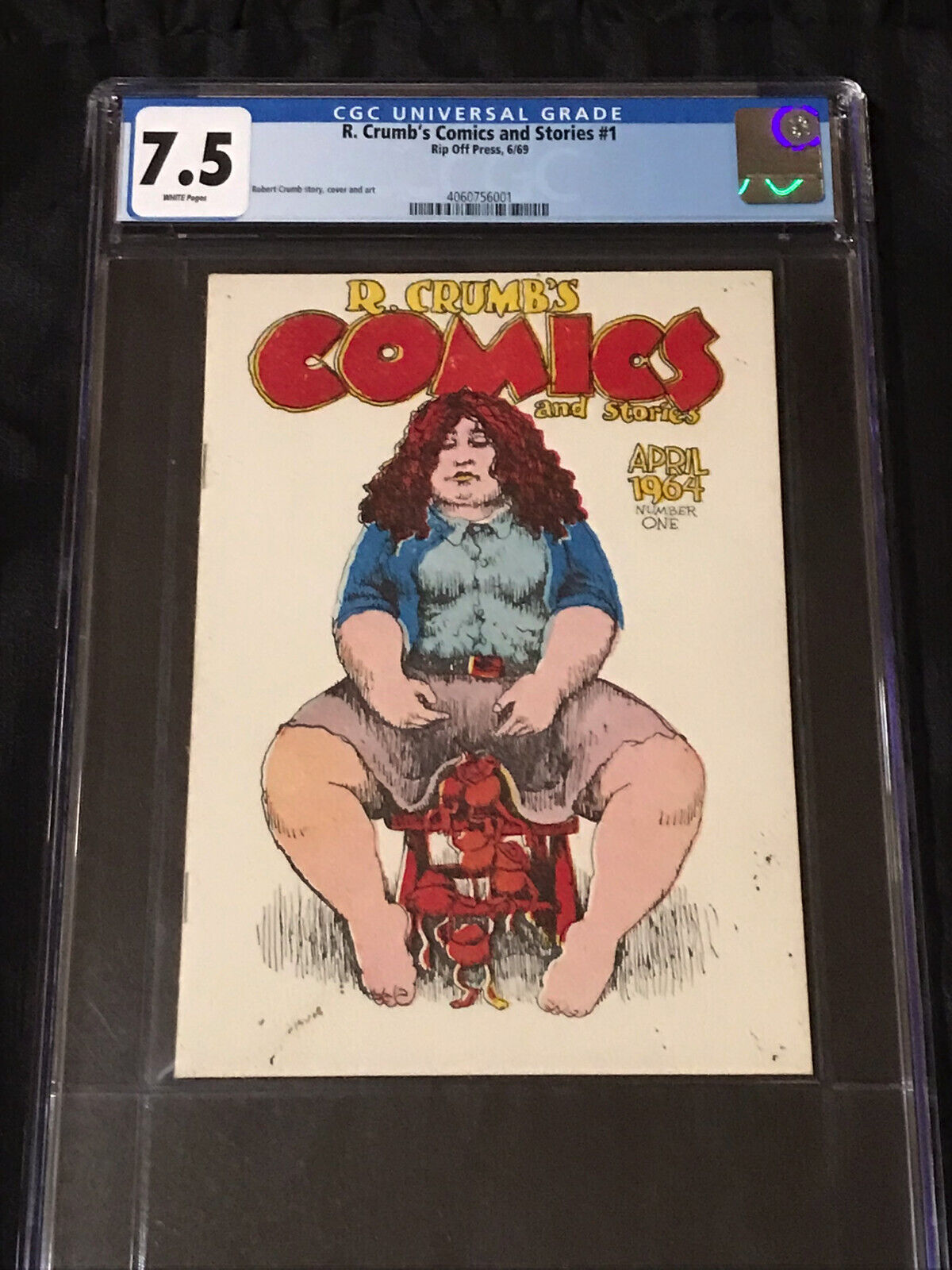 Rip Off Press 1969 R. Crumb\'s Comics and Stories #1 CGC 7.5 VF- with White Pages