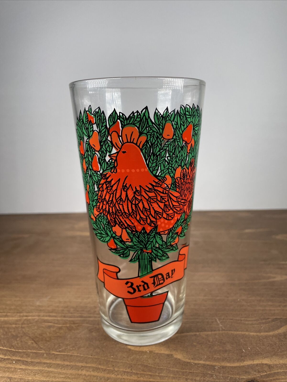 1970\'s TWELVE 12 DAYS OF CHRISTMAS 3RD DAY 3 FRENCH HENS GLASS Pepsi