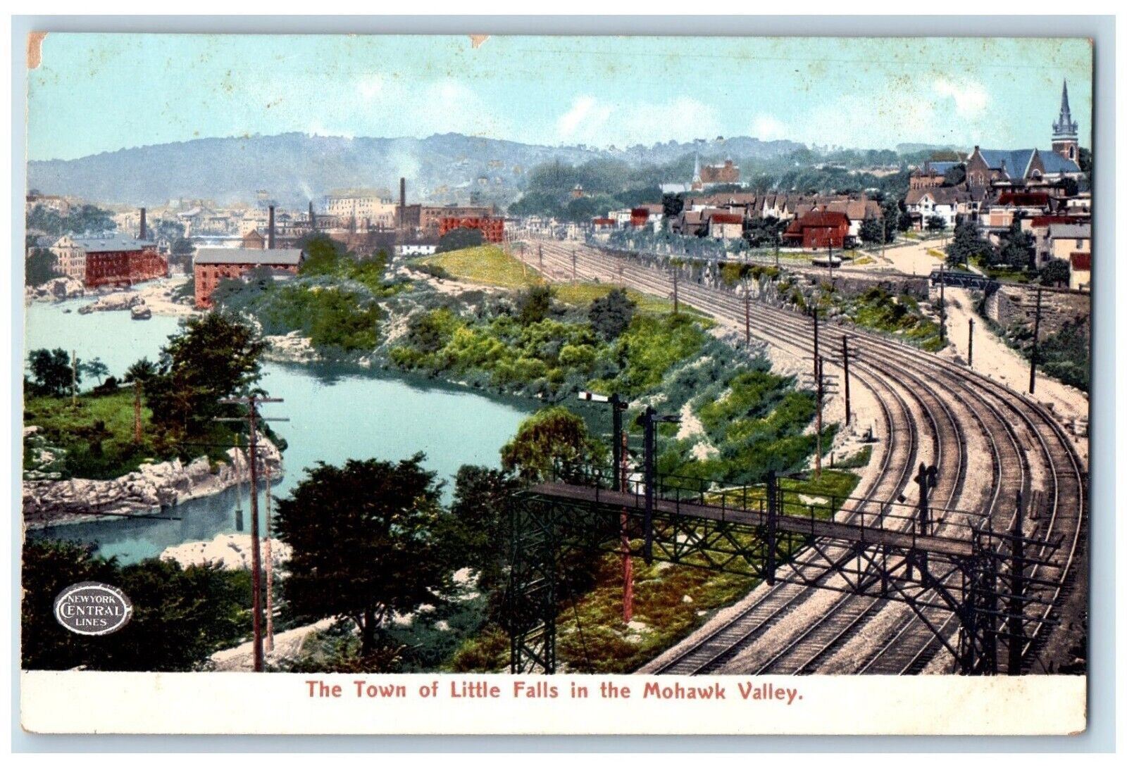 c1905 The Town Of Little Falls In The Mohawk Valley Massachusetts MA Postcard