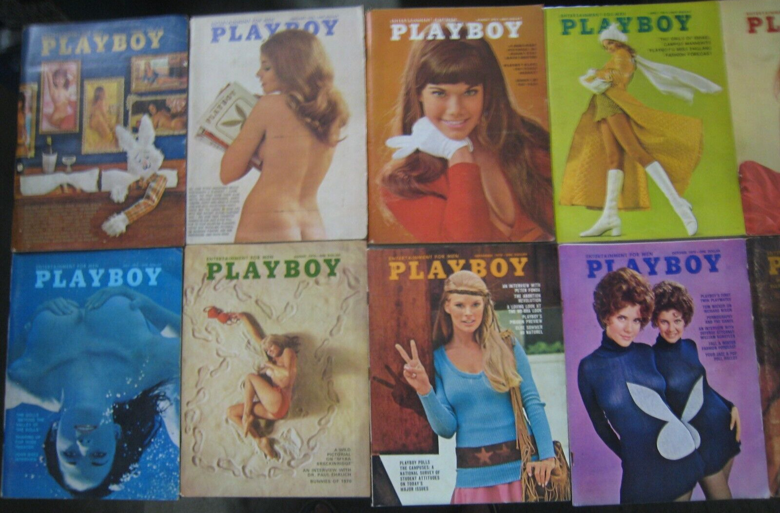 Vintage 1970 Playboy Magazine's Full Year - All 12 Issues including Centerfolds