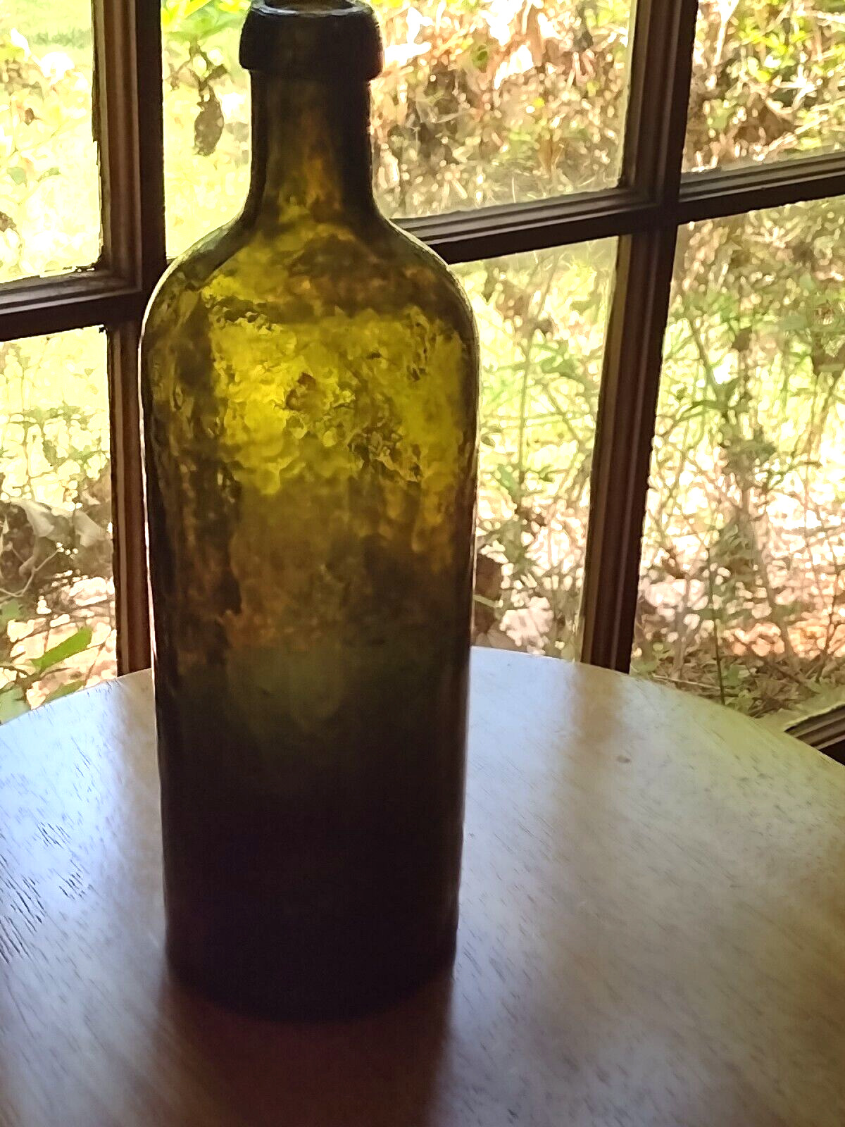 Antique crude Whittled Olive Green  HUNYADI JANOS SAXLEHNER\'S BITTERQUELLE\