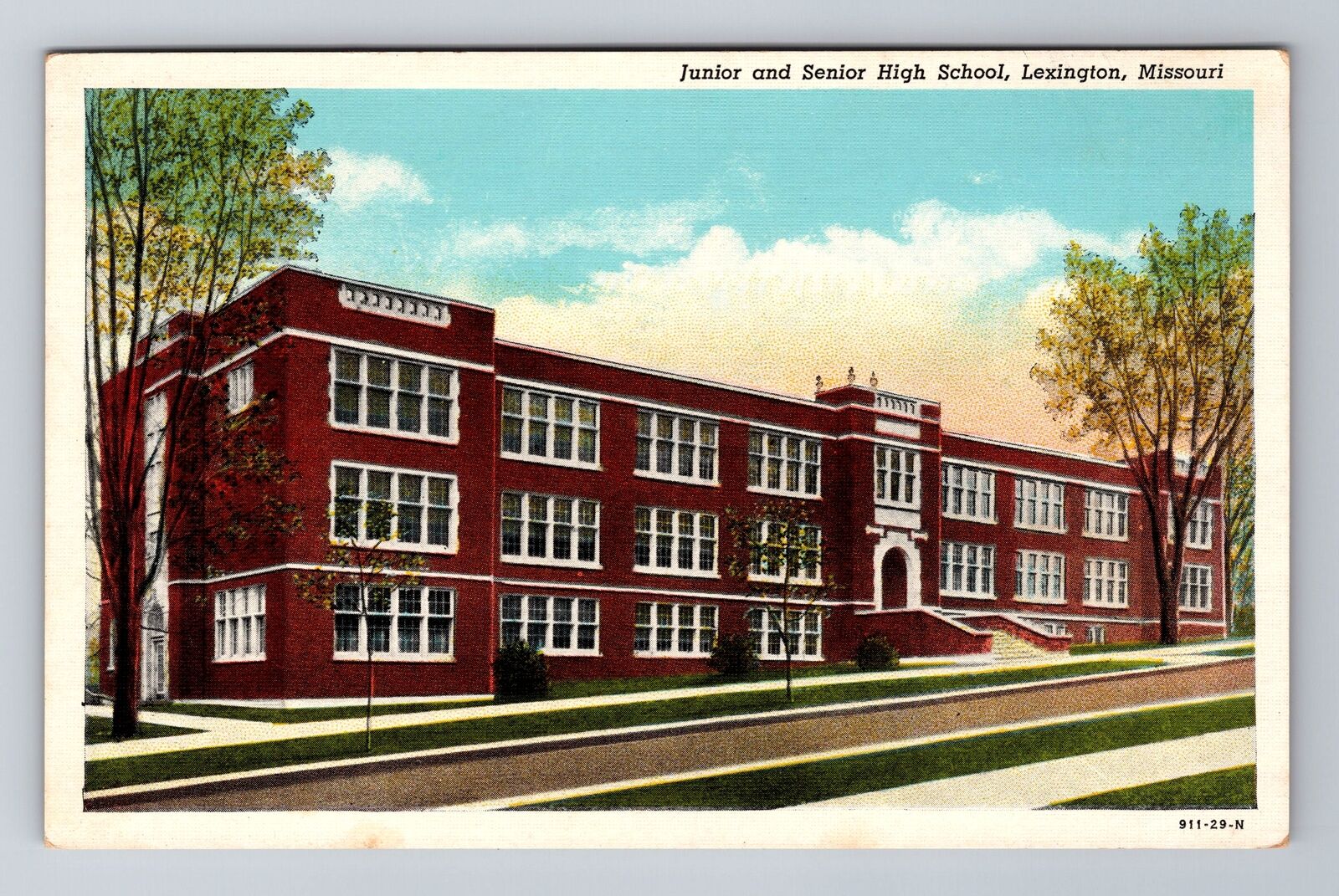 Lexington MO-Missouri, Junior And Senior High School, Antique, Vintage Postcard