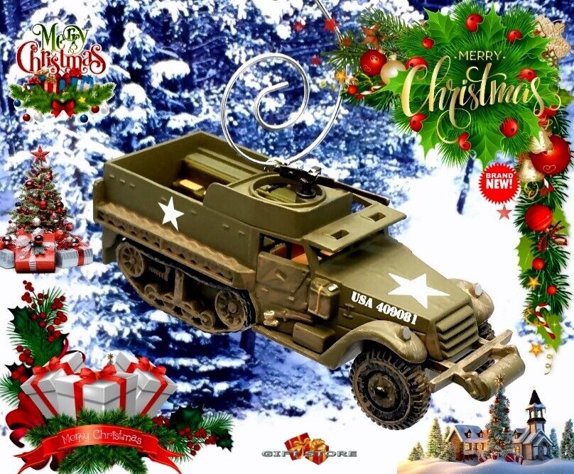 🎁 GREAT GIFT CHRISTMAS ORNAMENT HALF TRACK M3 USMC ARMORED PERSONNEL CARRIER 🎁