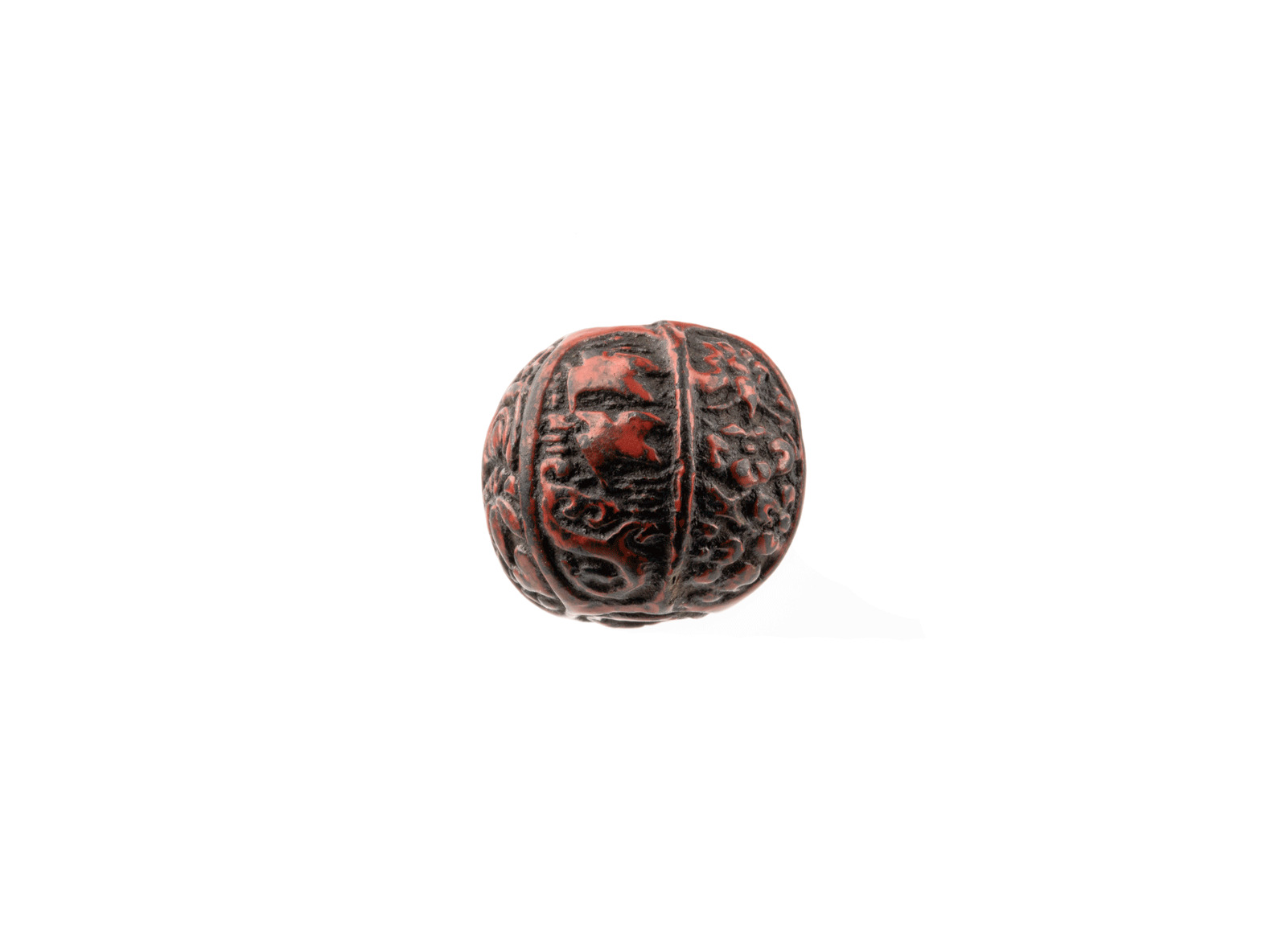 An Antique Japanese Molded Lacquered Ojime Bead