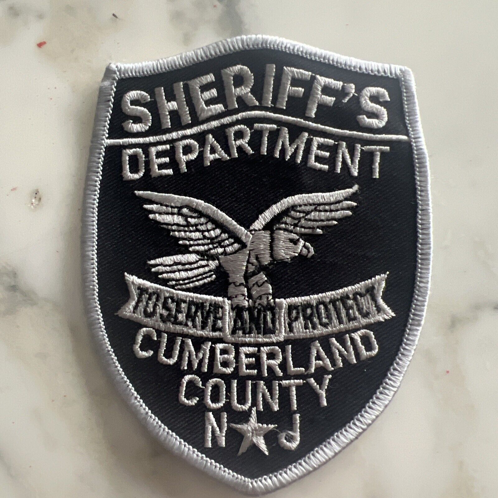Sheriffs Depr Cumberland County NJ Vintage Woven Embroidered Patches.New 9x11 Cm