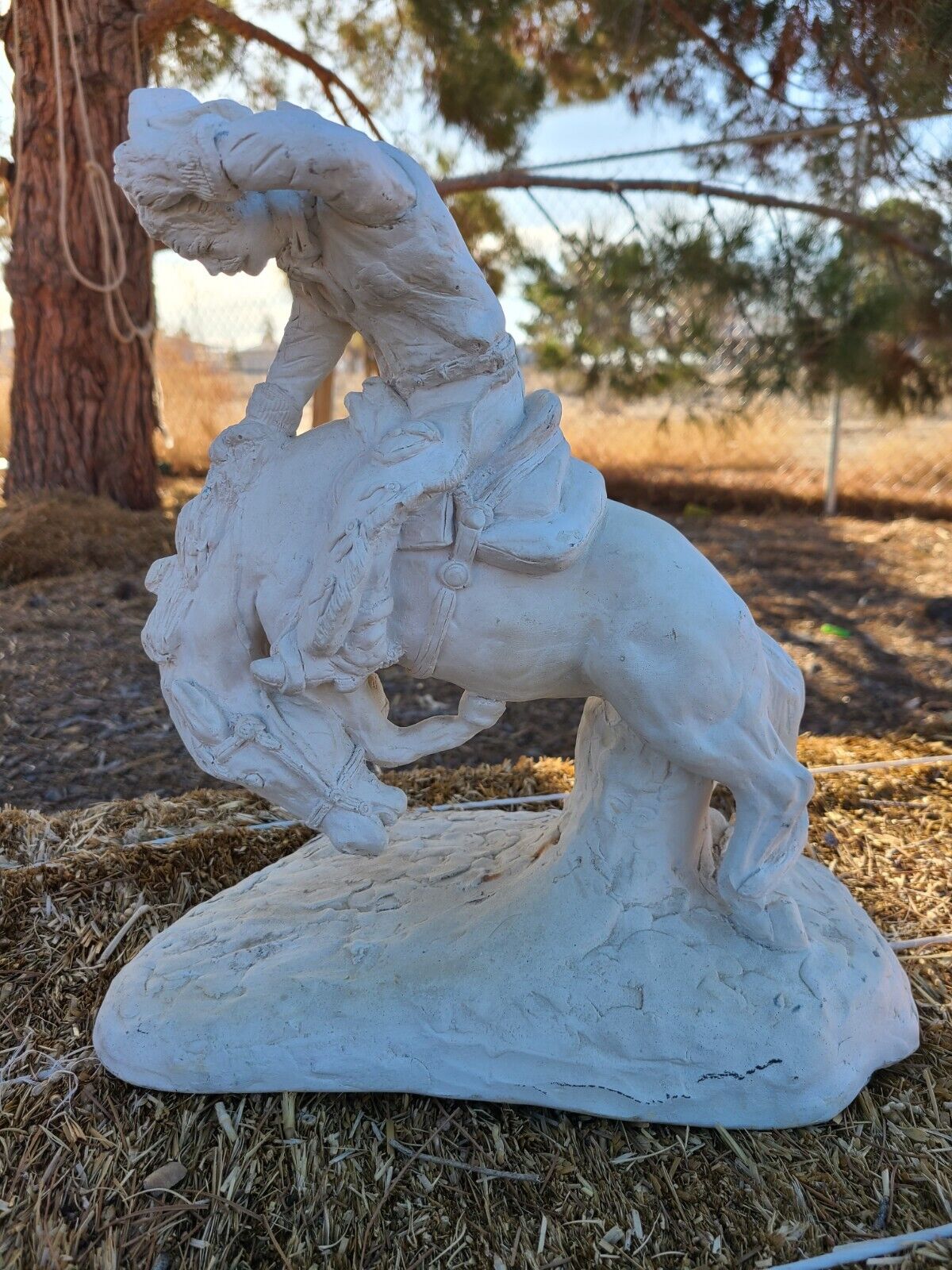 Vintage Cowboy Chalkware Plaster Sculpture Florentine Art Studio 1985