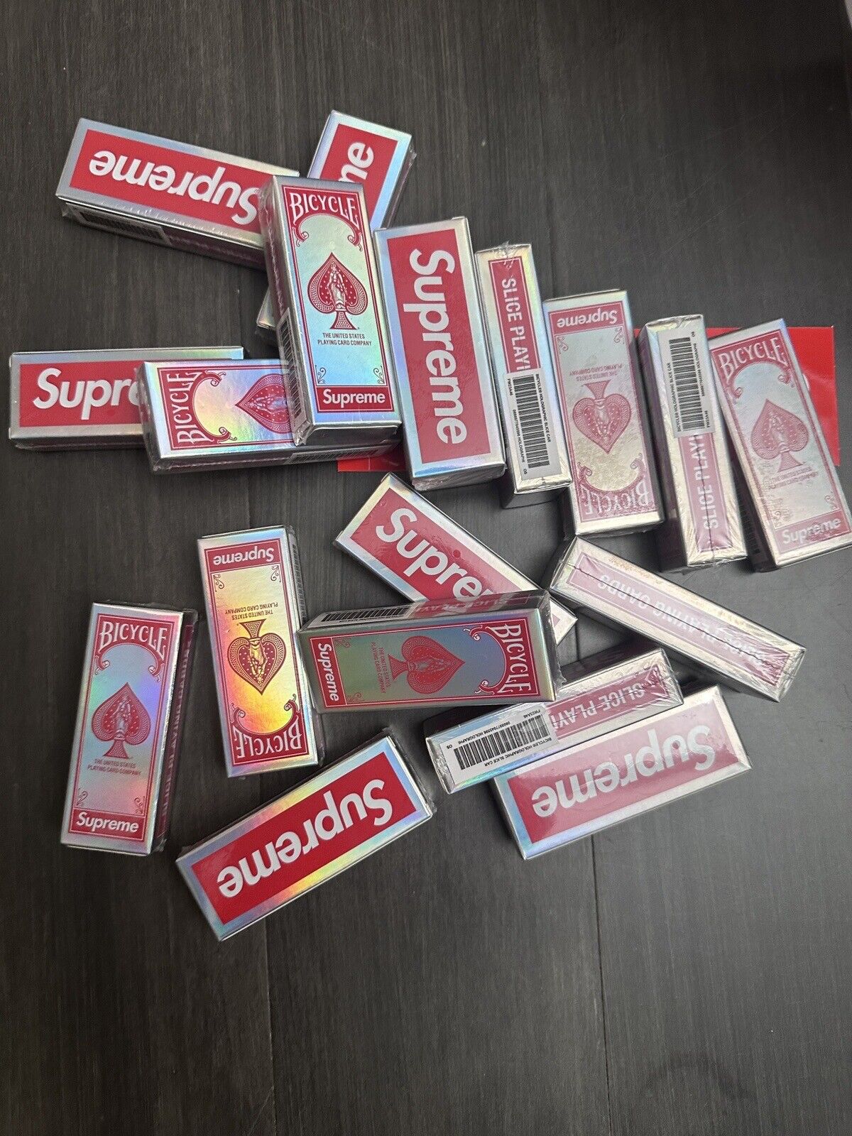 Supreme Bicycle Holographic Slice Playing Cards FW23