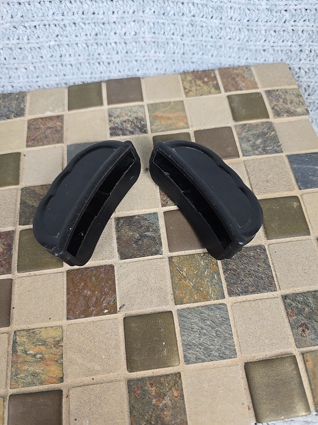 Vtg Pair of 2 Guardian Service Ware Pot Handle Slip on Black Bakelite