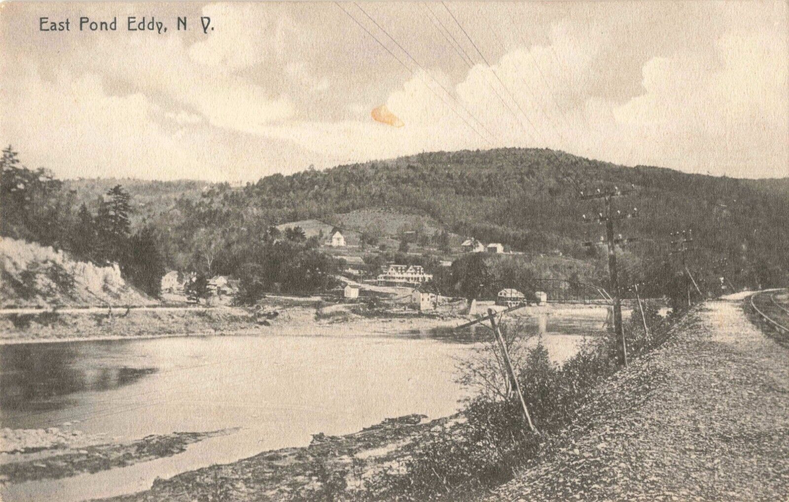 View of East Pond Eddy New York NY 1908 Postcard
