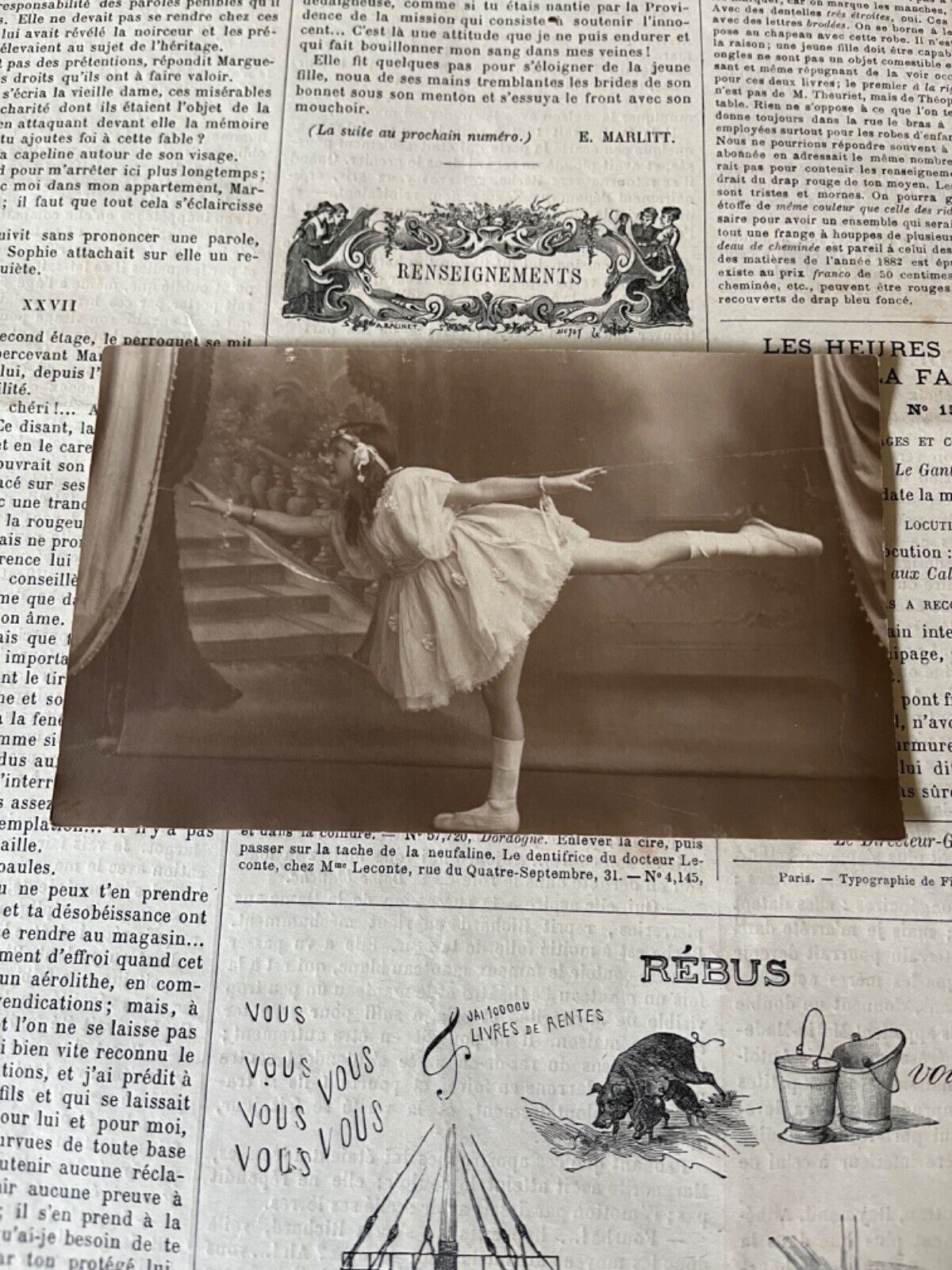 Beautiful antique/vintage photograph of girl ballerina 