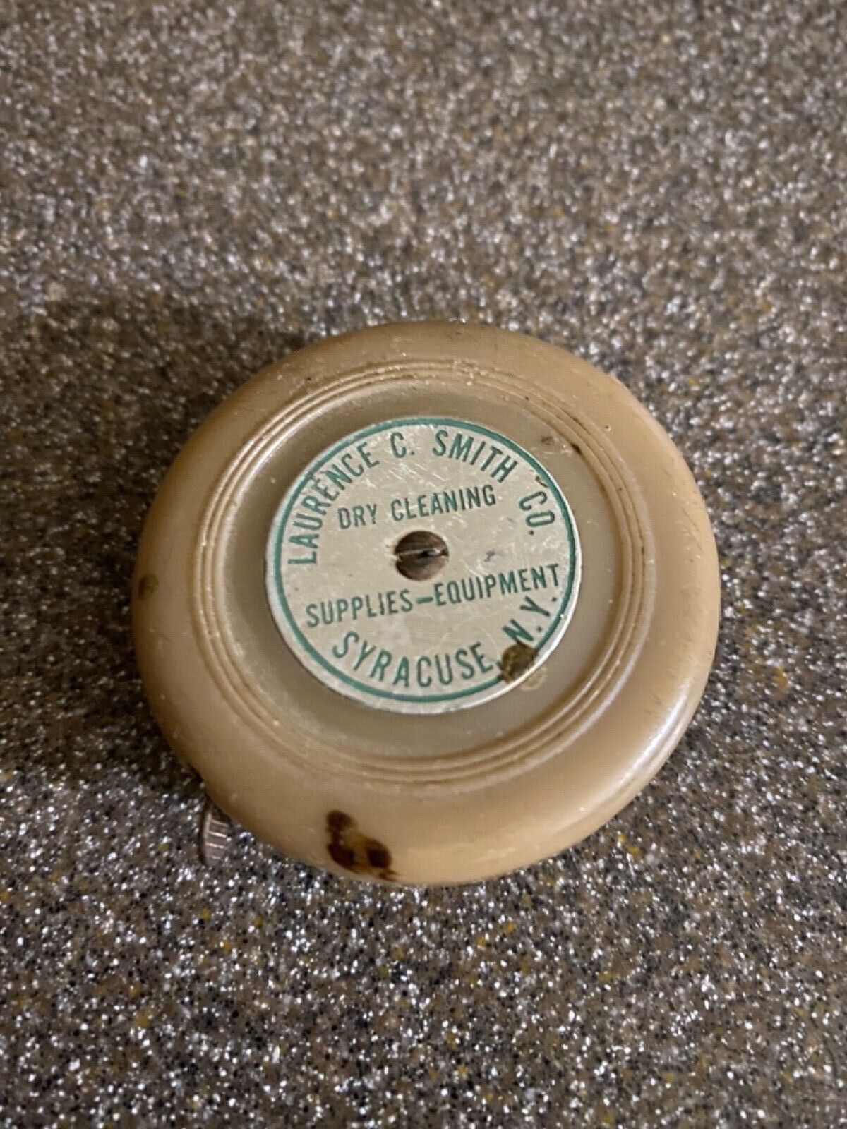  VINTAGE LAURENCE C SMITH 6\' TAPE MEASURE SYRACUSE NY DRY CLEANING SUPPLIES 