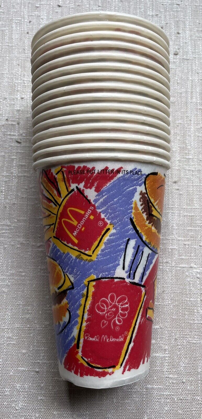 McDonald’s 1994 Vintage Wax Paper 12 oz Cups Lot of 15