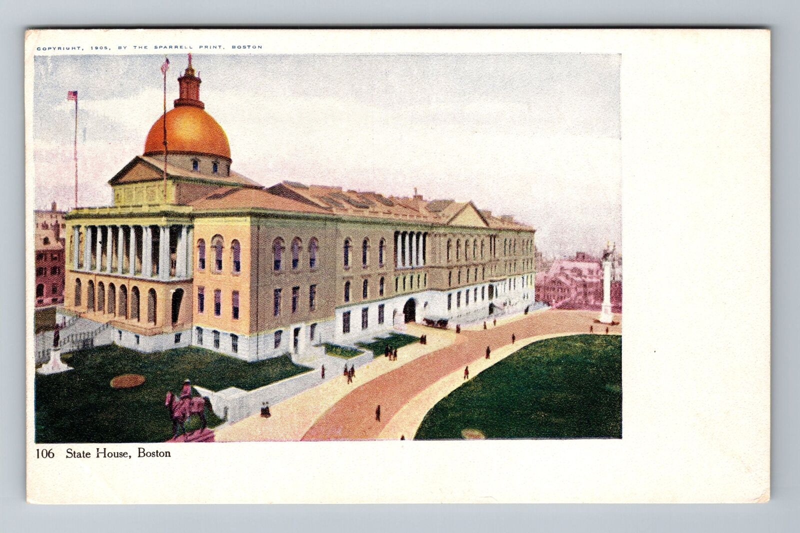Boston MA-Massachusetts, State House, Exterior, Vintage Postcard