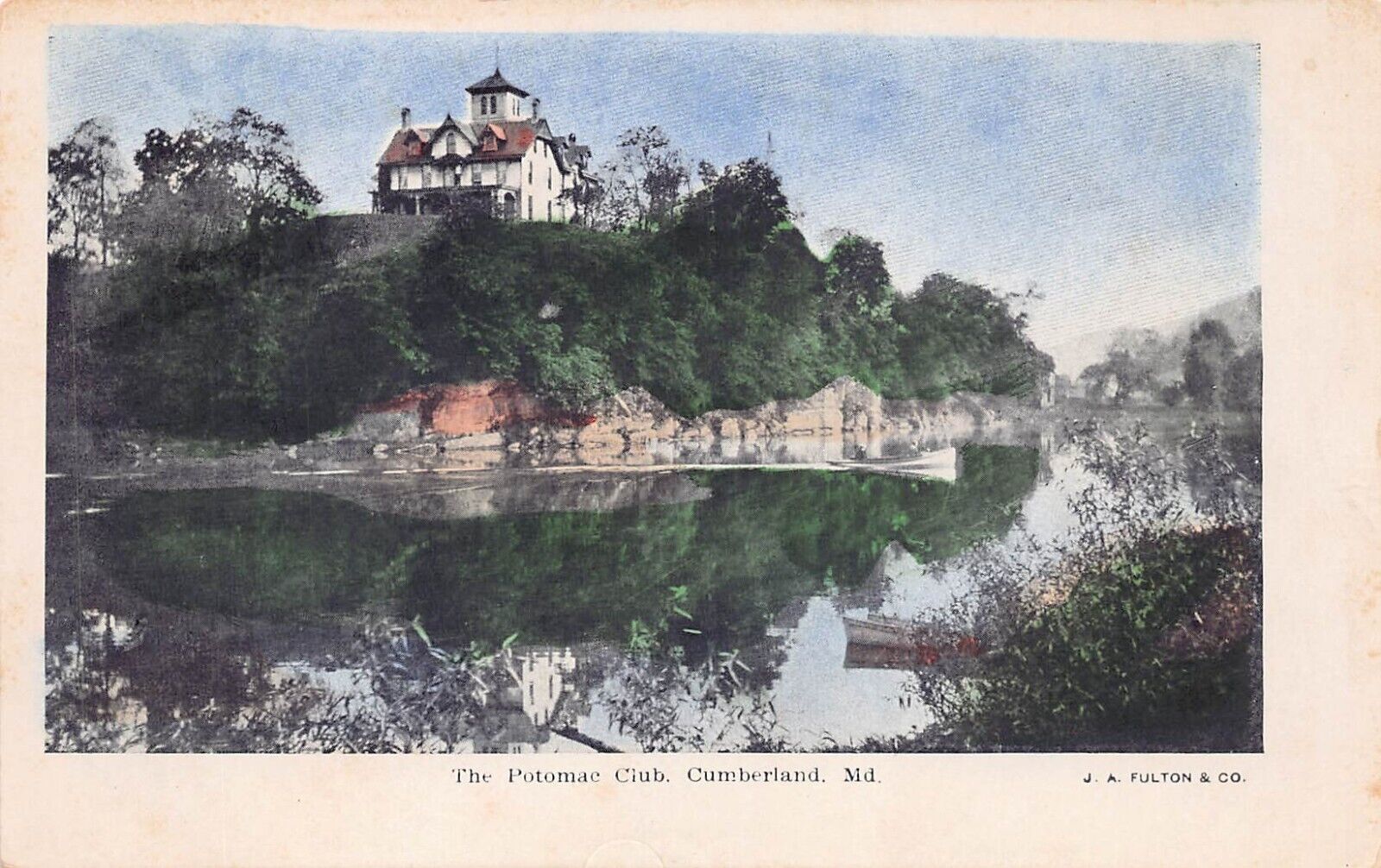 Cumberland MD Maryland Potomac Club River Mansion Rose Hill Vtg Postcard C4