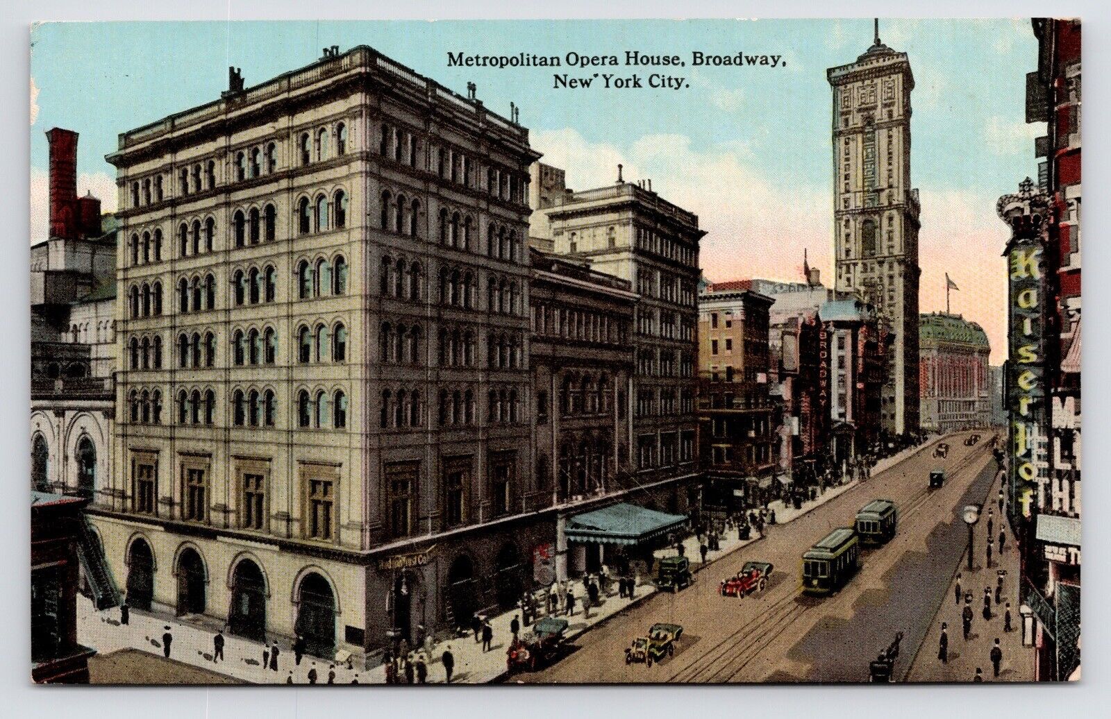 c1907 Metropolitan Opera Broadway Street View New York City NYC PC Postcard