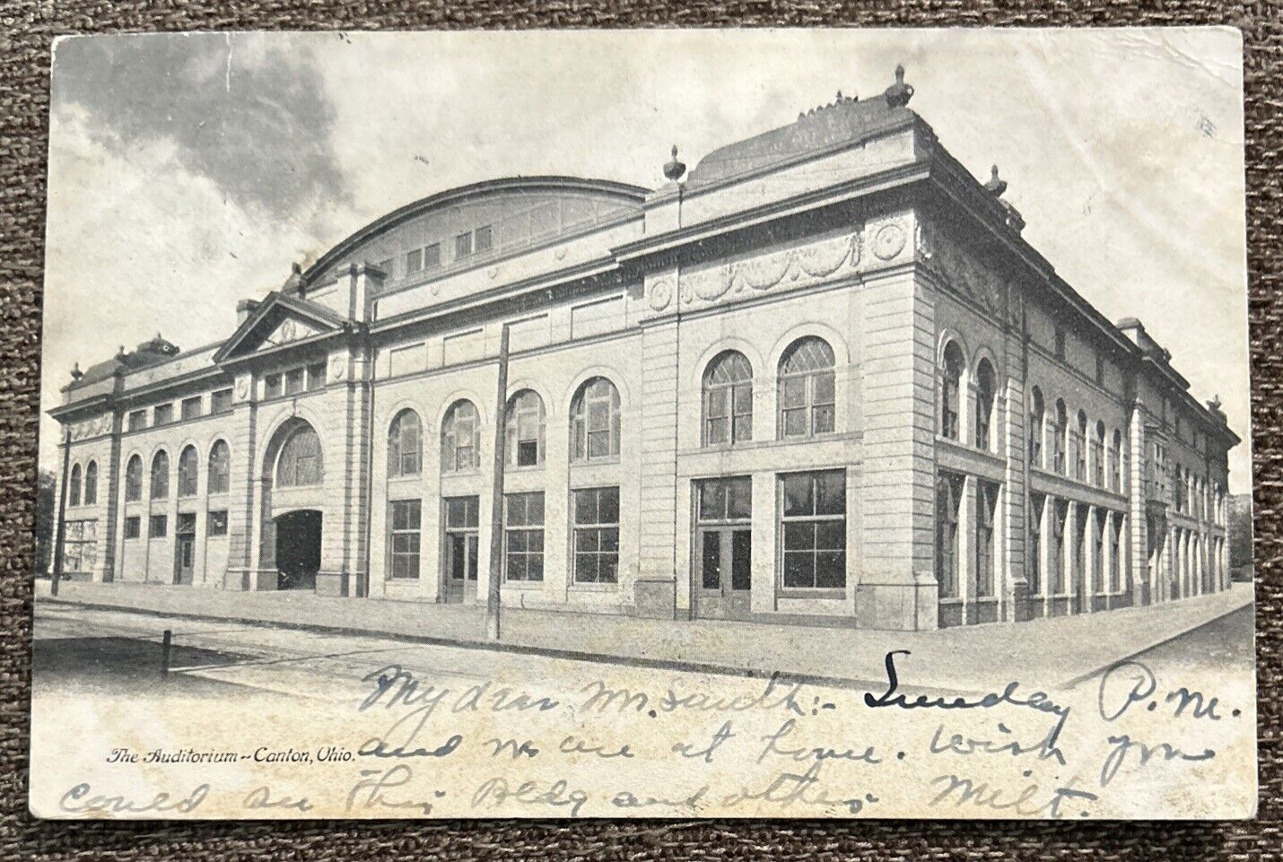 Antique 1905 “The Auditorium” Building CANTON, OH. 1 Cent Ben Franklin Stamp
