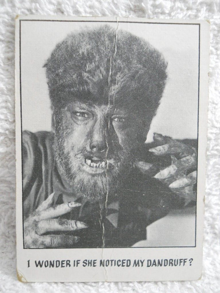 Wolfman Monster Card 1973 You\'ll Die Laughing #35 I Wonder If She Noticed My