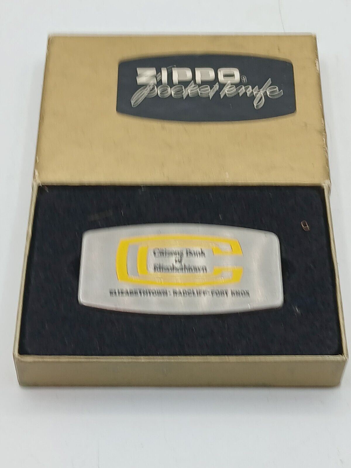 Vintage NOS Zippo Advertising Pocket Knife Citizens Bank Of Elizabethtown Ky