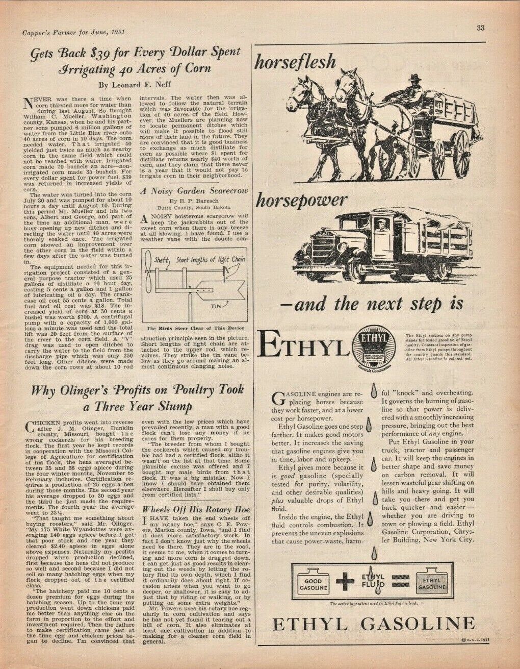 1931 Ethyl Gasoline Corporation Chrysler Building New York City - Vintage Ad