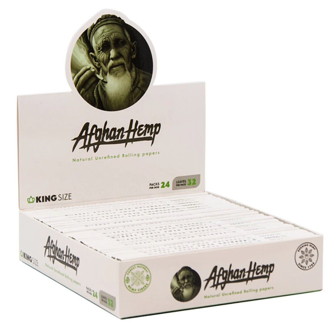 Afghan Hemp Rolling Papers King Size 110mm Papers (Full Display of 24 Booklets)