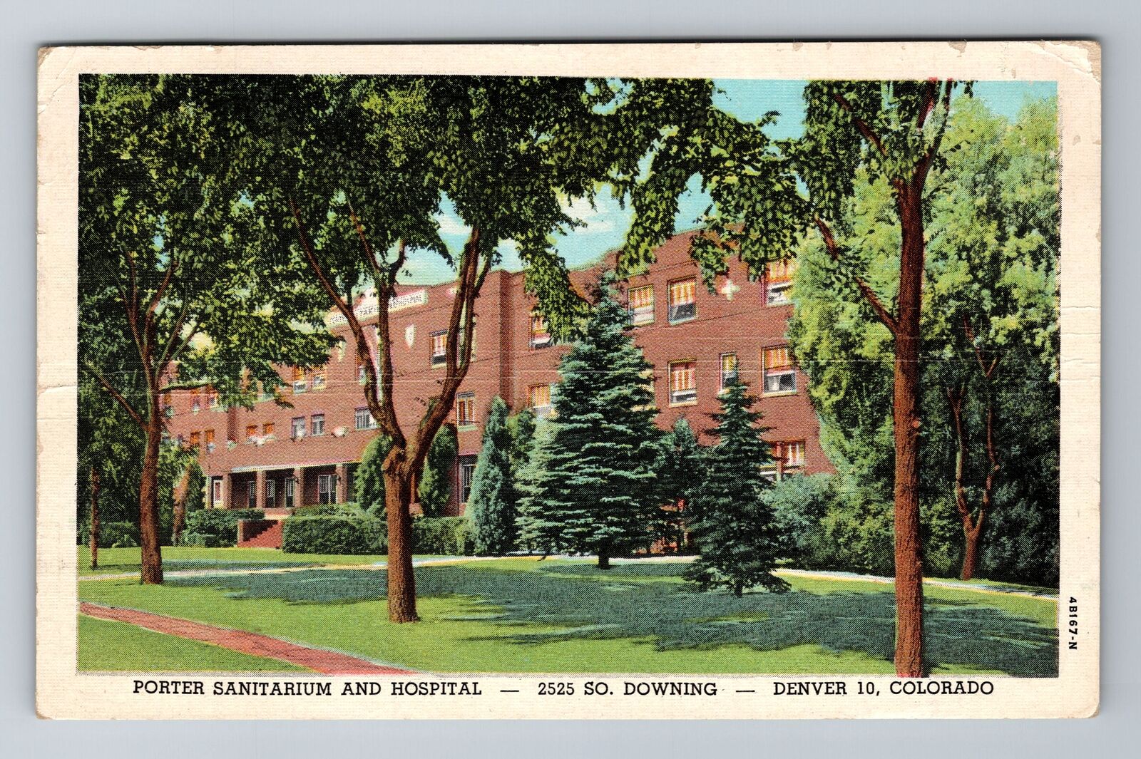 Denver CO-Colorado, Porter Sanitarium And Hospital, Vintage c1948 Postcard