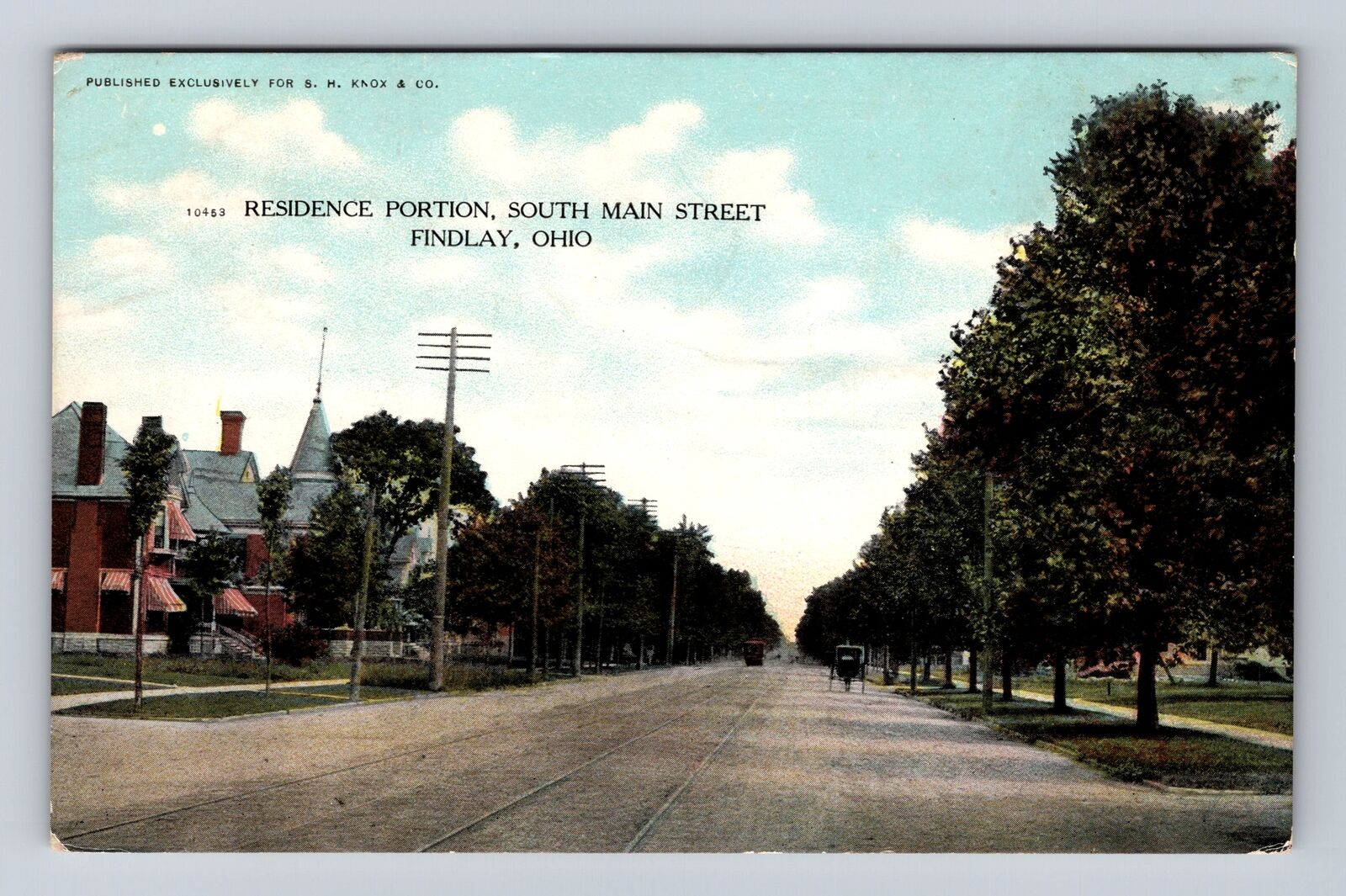 Findlay OH-Ohio, Residence Portion, South Main Street, Vintage Souvenir Postcard