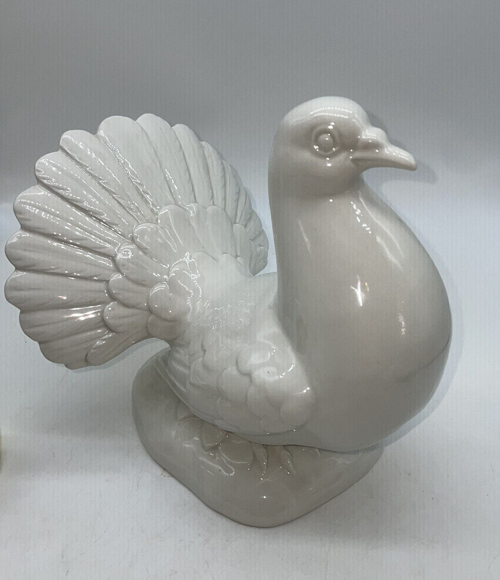 Ceramic White Turkey Made In Italy Thanksgiving Autumn