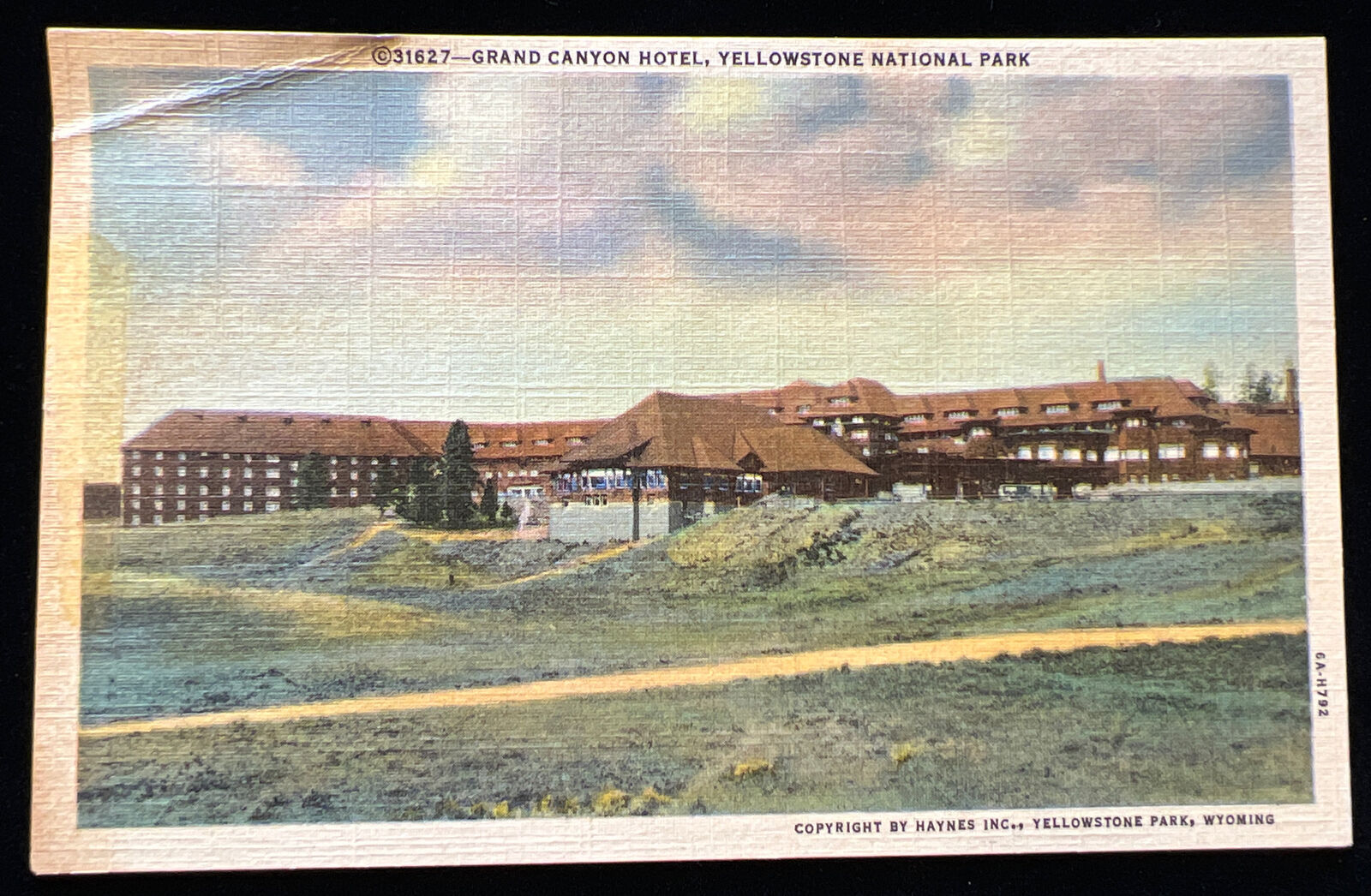 Vintage Grand Canyon Hotel Yellowstone National Park WY c1936 Linen Postcard