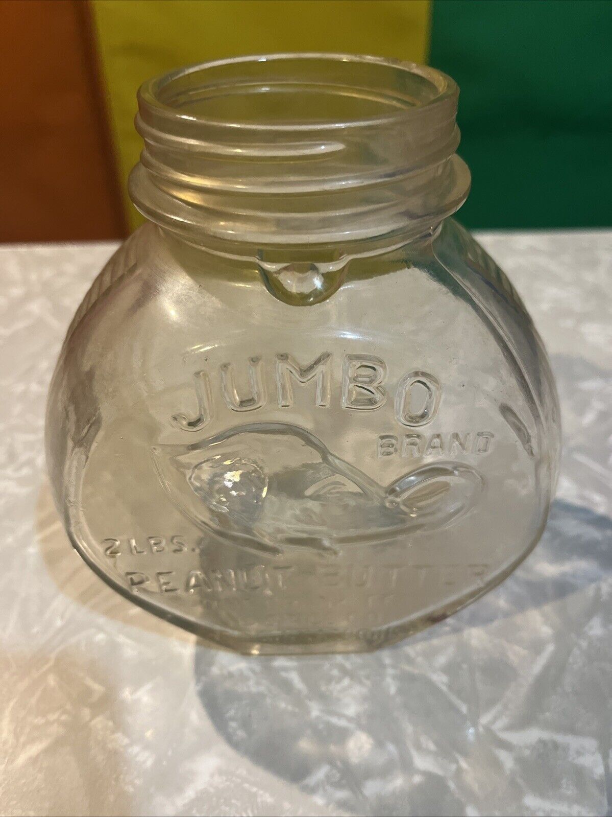 Jumbo Peanut Butter 2 lb  Glass Jar  Frank Tea & Spice Co Vintage