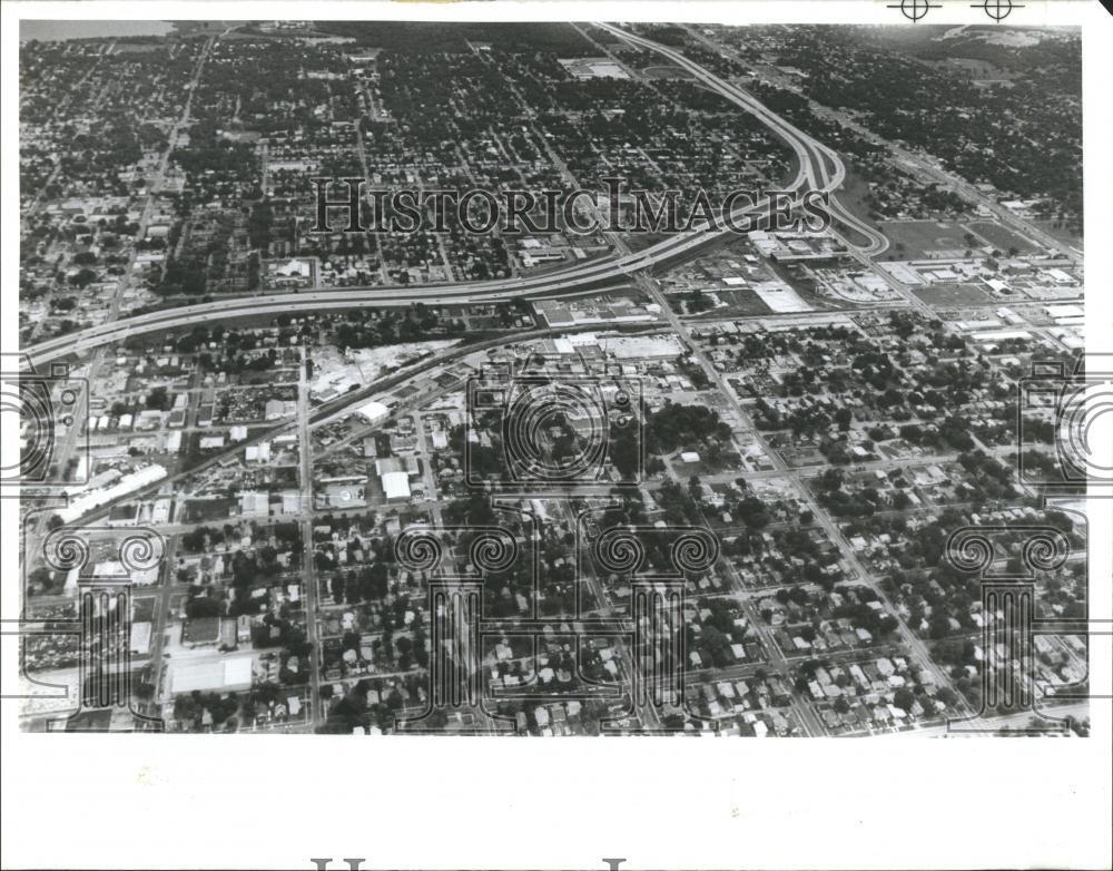 LARGE 1987 Press Photo Aerial View of St. Petersburg, Florida Evacuation Area
