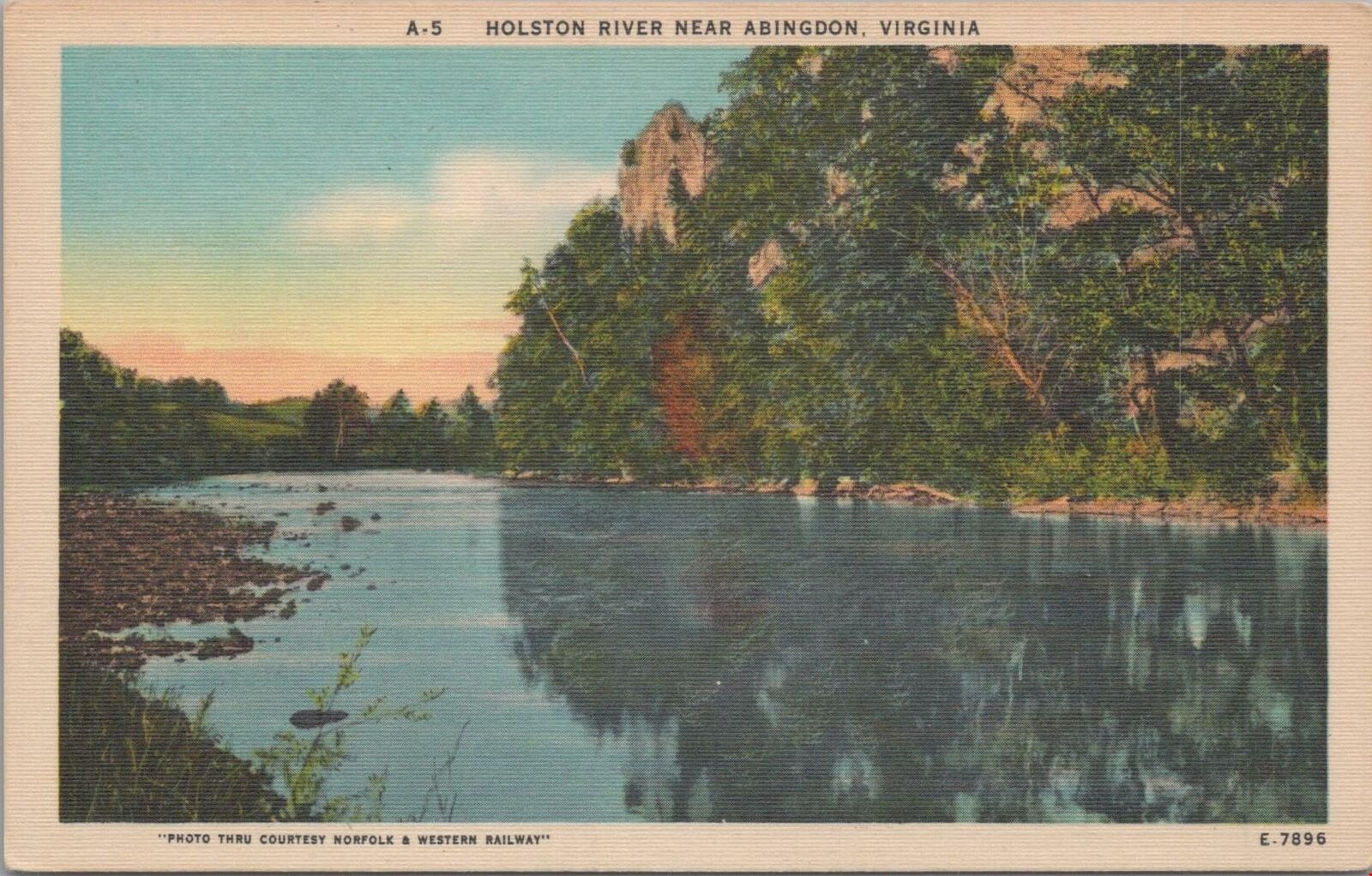 Postcard Holston River Near Abingdon Virginia VA 