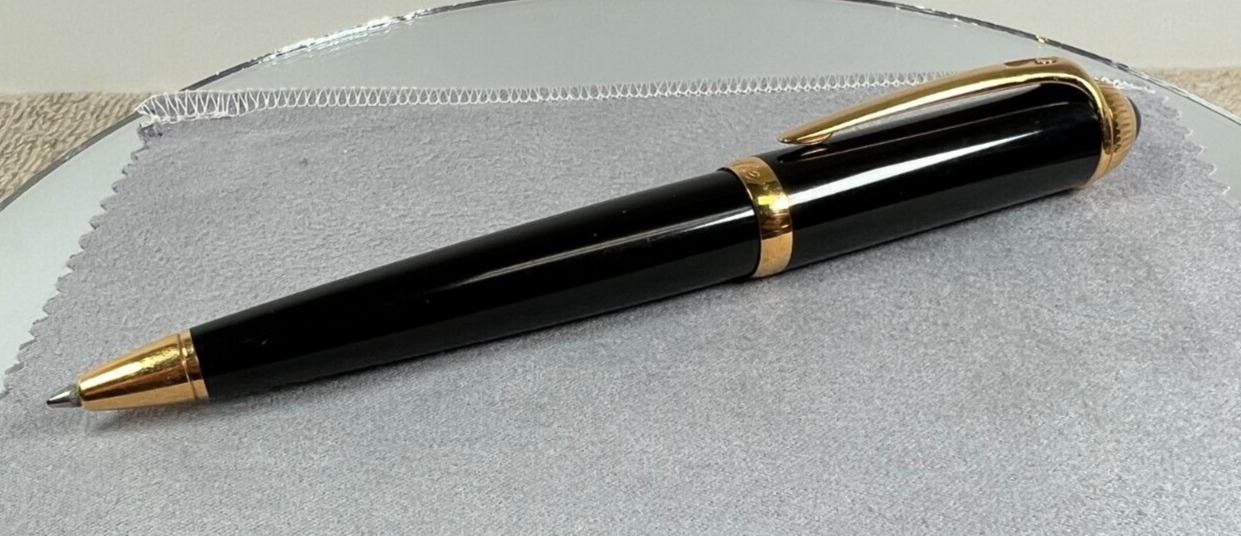 Cartier R De Cartier Black Composite Gold Plated Ballpoint Pen ST240005
