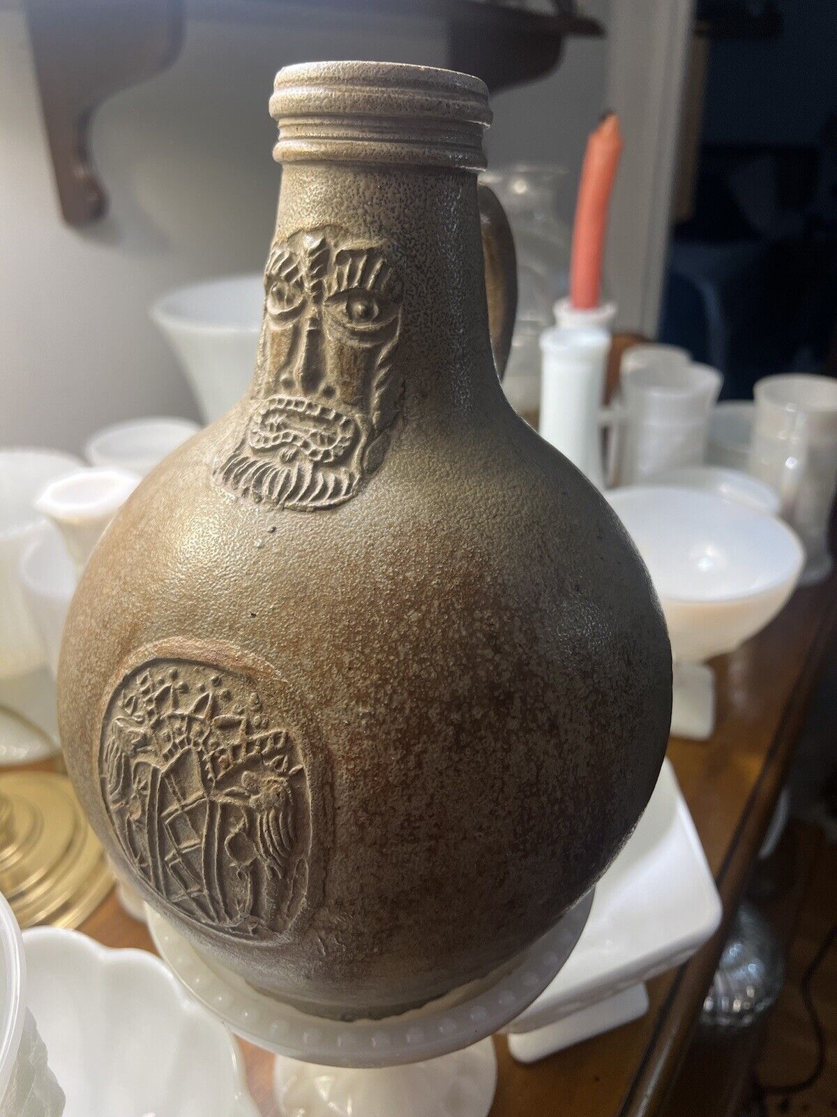 17 Century Stoneware  Bellarmine, Bartmann jug Salt Glazed Antique