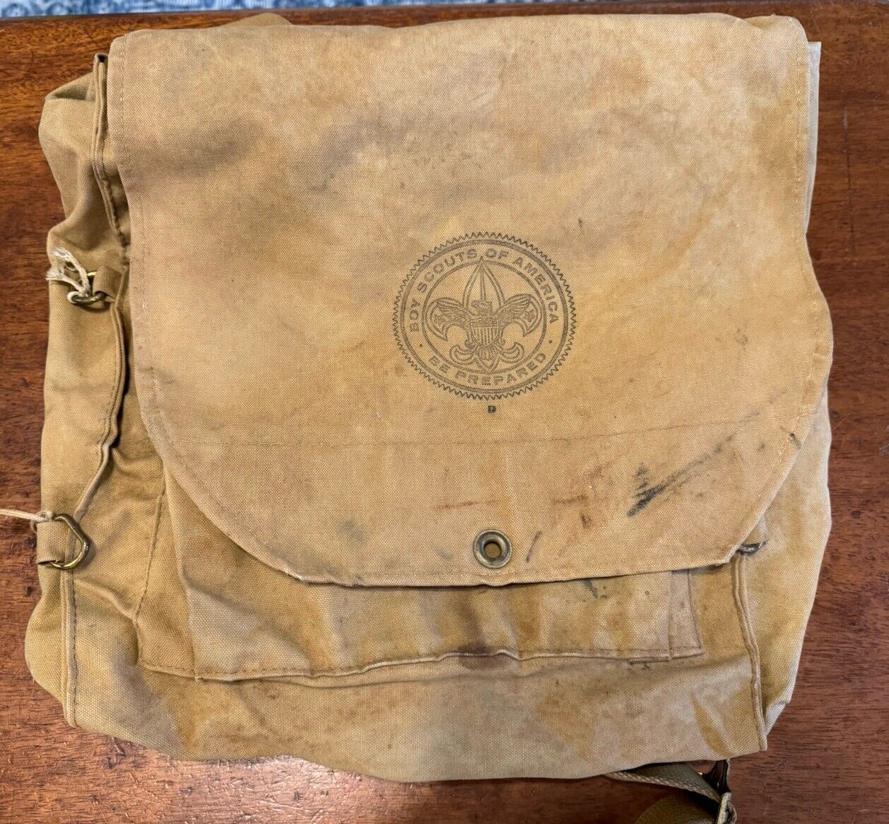 Authentic Vintage Boy Scouts of America Canvas Backpack