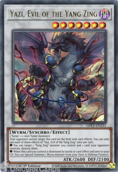 GFP2-EN131 Yazi, Evil of the Yang Zing Ultra Rare 1st Edition Mint YuGiOh Card