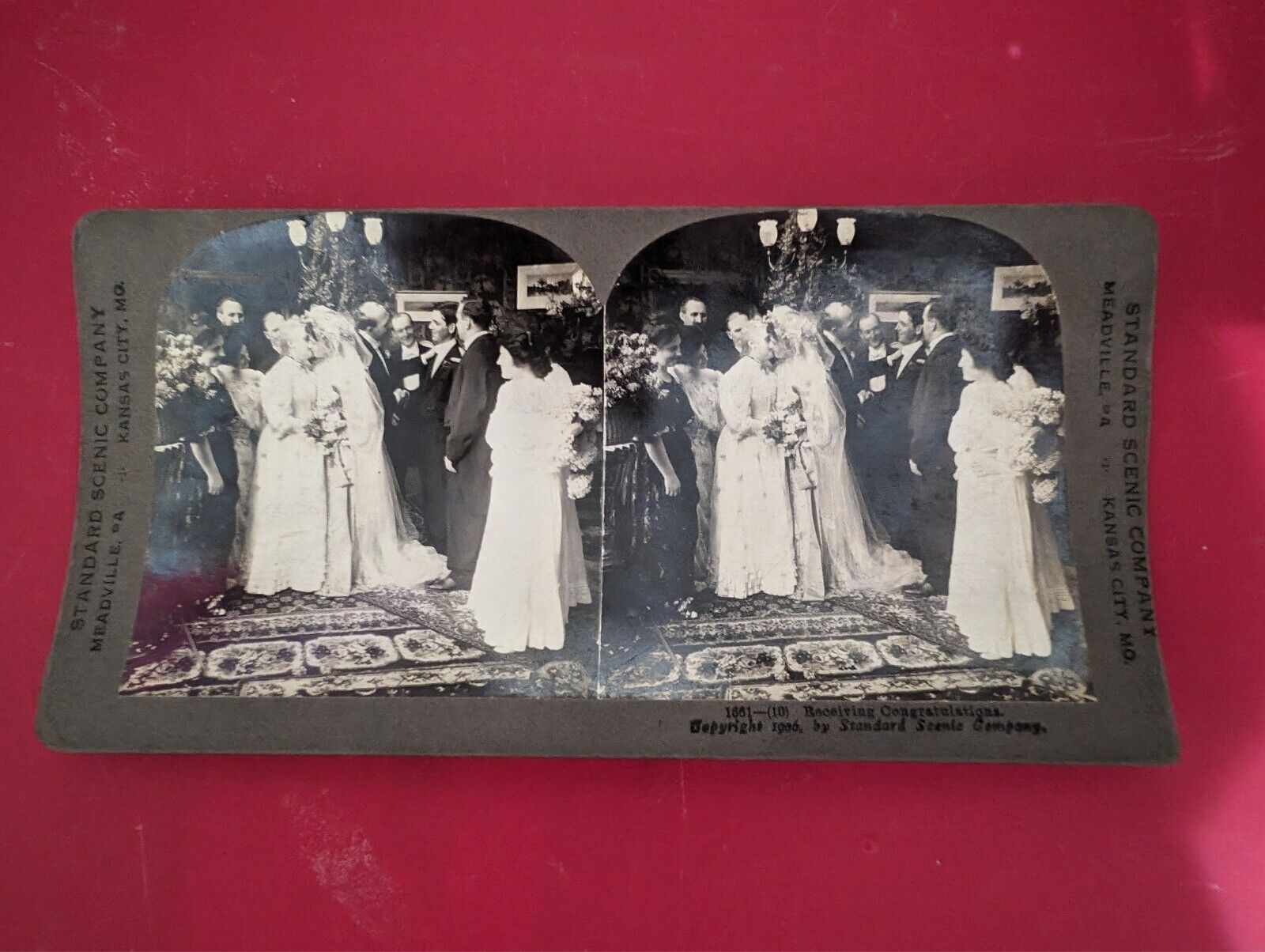 Antique Photo 2 Women Kissing Wedding Stereo View