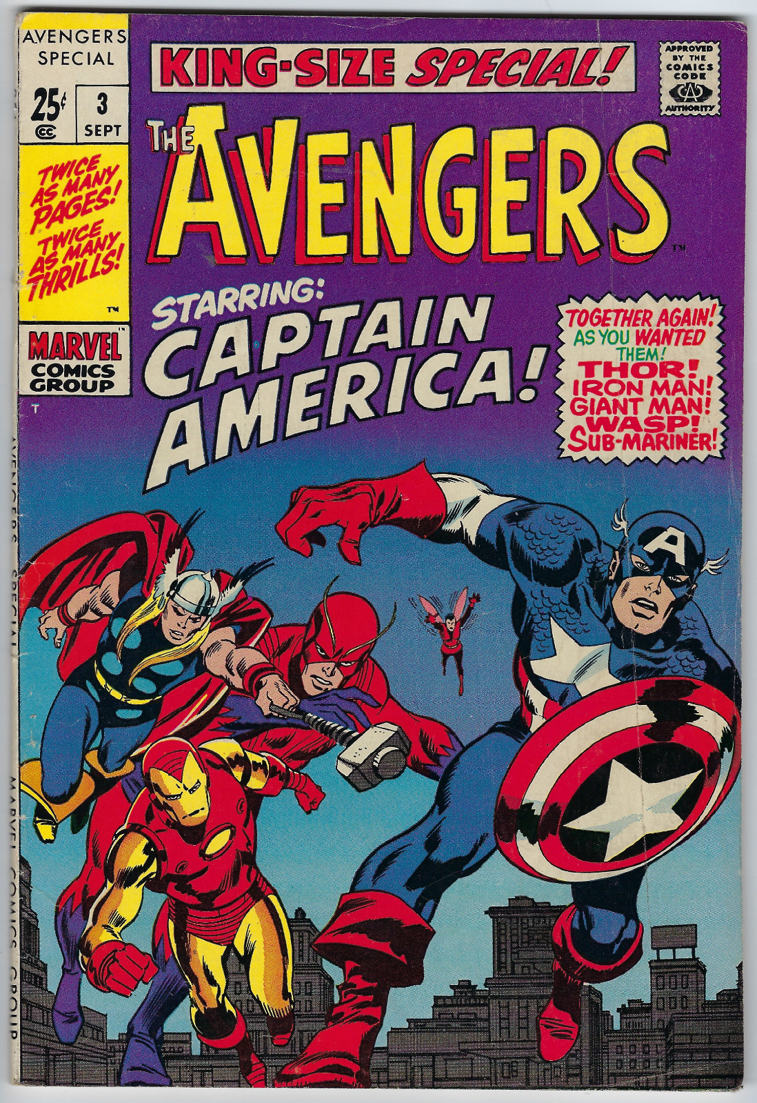 Avengers Annual 3 1969 F/VF 7.0 Cap joins Avengers-r Buscema-c Kirby-a Red Skull