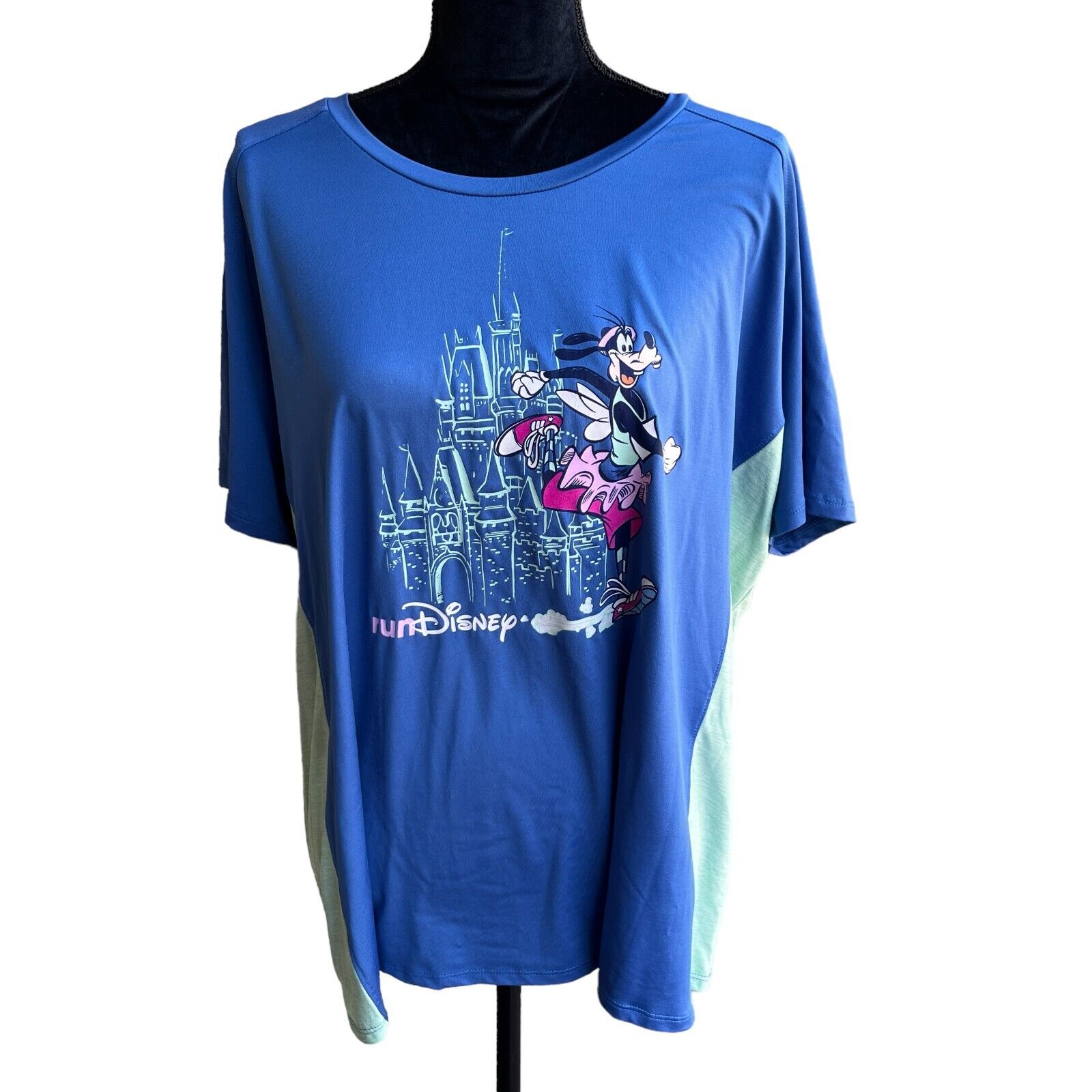 Disney Parks Run Disney Women\'s Performance Shirt XXXL Goofy in Tutu Blue 3XL