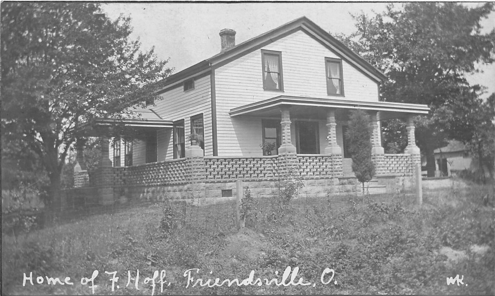 F69/ Friendsville Ohio RPPC Postcard c1910 Home of F. Hoff Residence