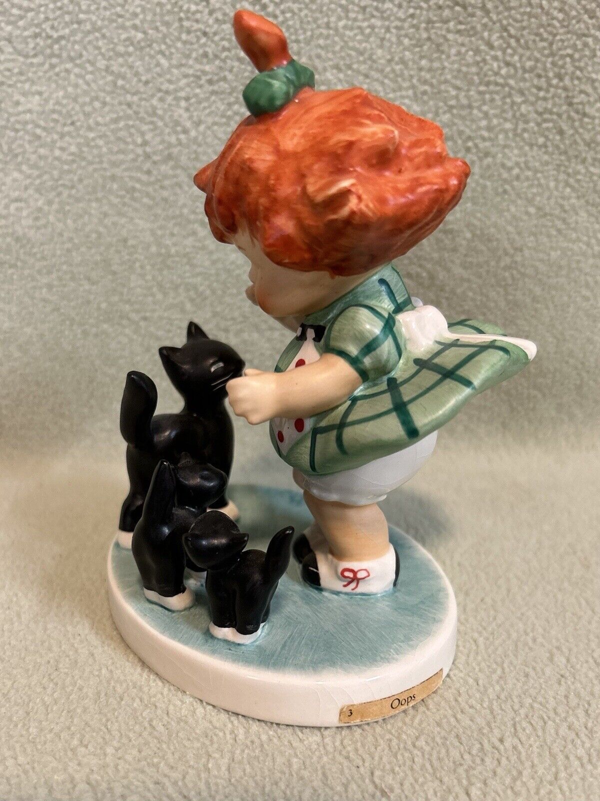 Vintage 1970’s Era TMK-5 Goebel Hummel “Oops” Figurine Girl with Black Kittens